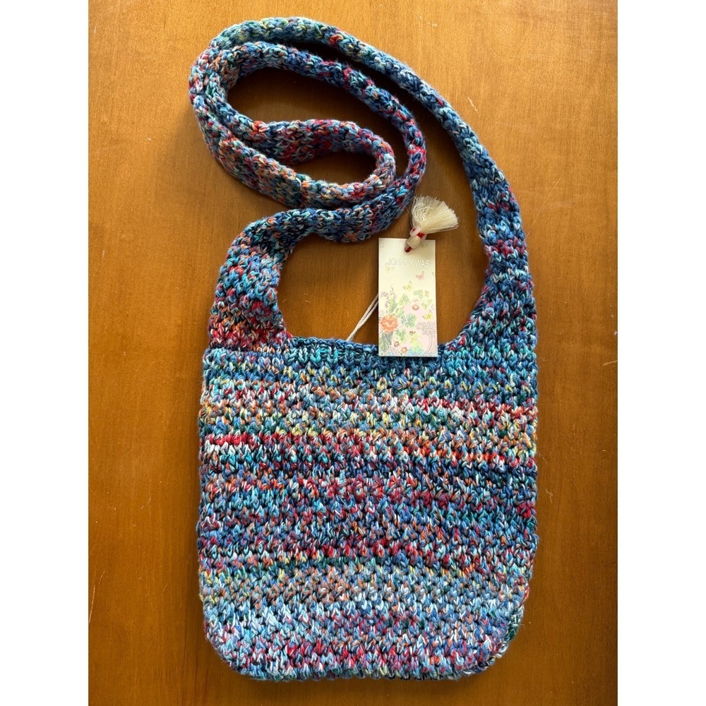 Johnny Was NWT Multicolor NAHAL CROCHETโ BAG NWT 100% Cotton Boho